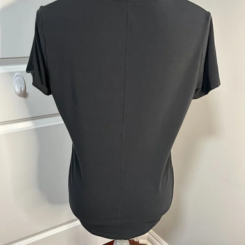 Women's Nike One Dri Fit Shirt Short Sleeve Black Crew Neck Size S EUC - Picture 2 of 2